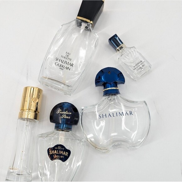 Guerlain Shalimar Paris Vintage Perfume Cologne Bottle Vanity Decor Set of 5 - Picture 5 of 7